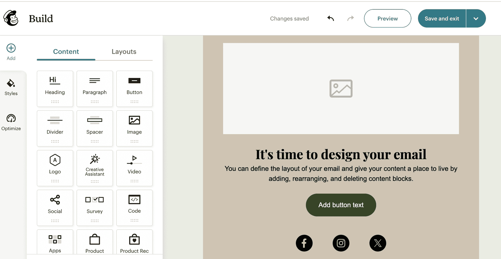 Mailchimp campaign dashboard