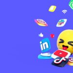 Best AI Tool For Social Media illustration with 3D emoji surrounded by icons of TikTok, Instagram, LinkedIn, YouTube, Snapchat, WhatsApp, Skype, Messenger, and other platforms