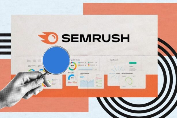 SEMrush dashboard overview showing SEO tools and analytics features.